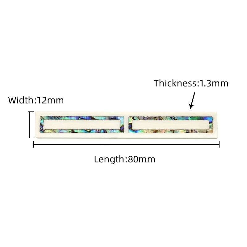 2x Classical Guitar Bridge Tie Block Frame Abalone Shell Bone Inlay Luthier A28