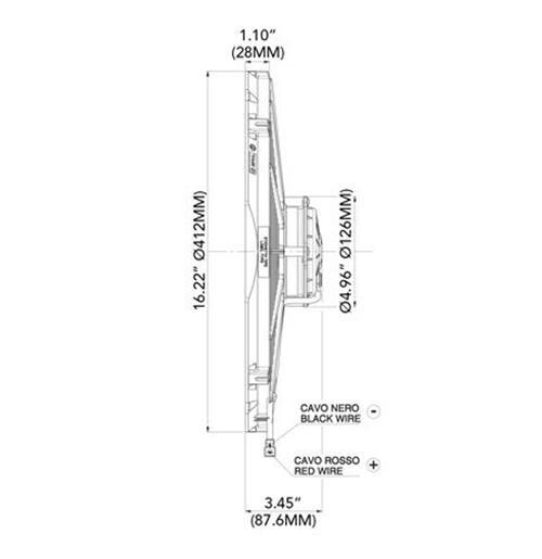 SPAL 2024 CFM Single 16in High Performance Curved Puller Cooling Fan Universal