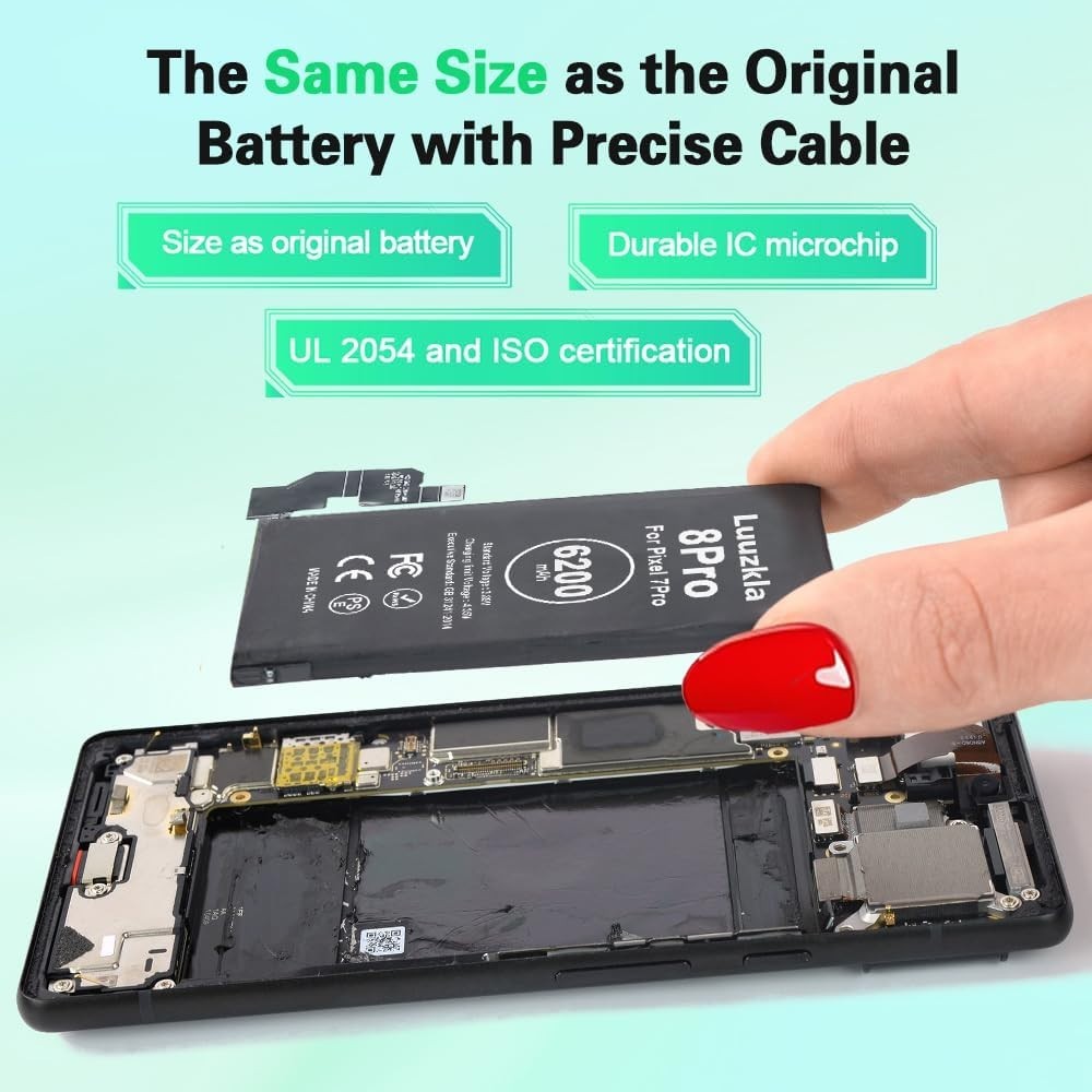 6200mAh Super Capacity Battery for Google Pixel 8 Pro with Tool Kit - 24 Mo S...