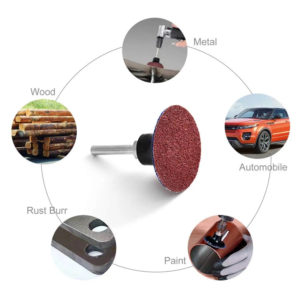 30PCS 2 Inch(50mm) Roll Lock R-Type Quick Change Discs Red Grain Sanding Disc Me