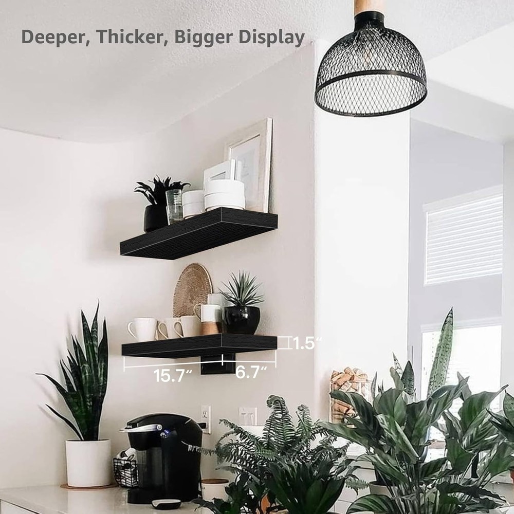 15.7'' Engineered Wood Floating Shelves - Functional Bathroom Storage Solution