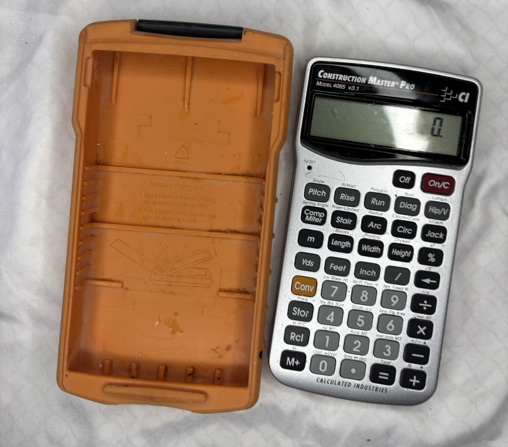 Construction Master Pro 4065 V3.1 Calculator w/ Rubber Case Tested & Working