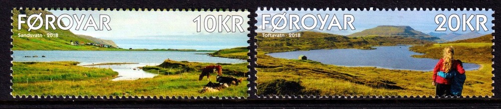 Faroe Islands 2018 Largest Lakes Complete Mint MNH Set