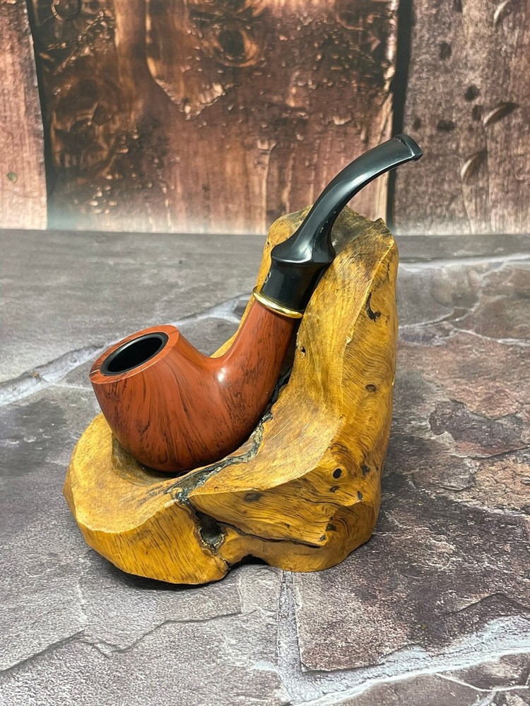 Sanda Durable Tobacco Pipe - Smooth Bent Billiard, Unsmoked