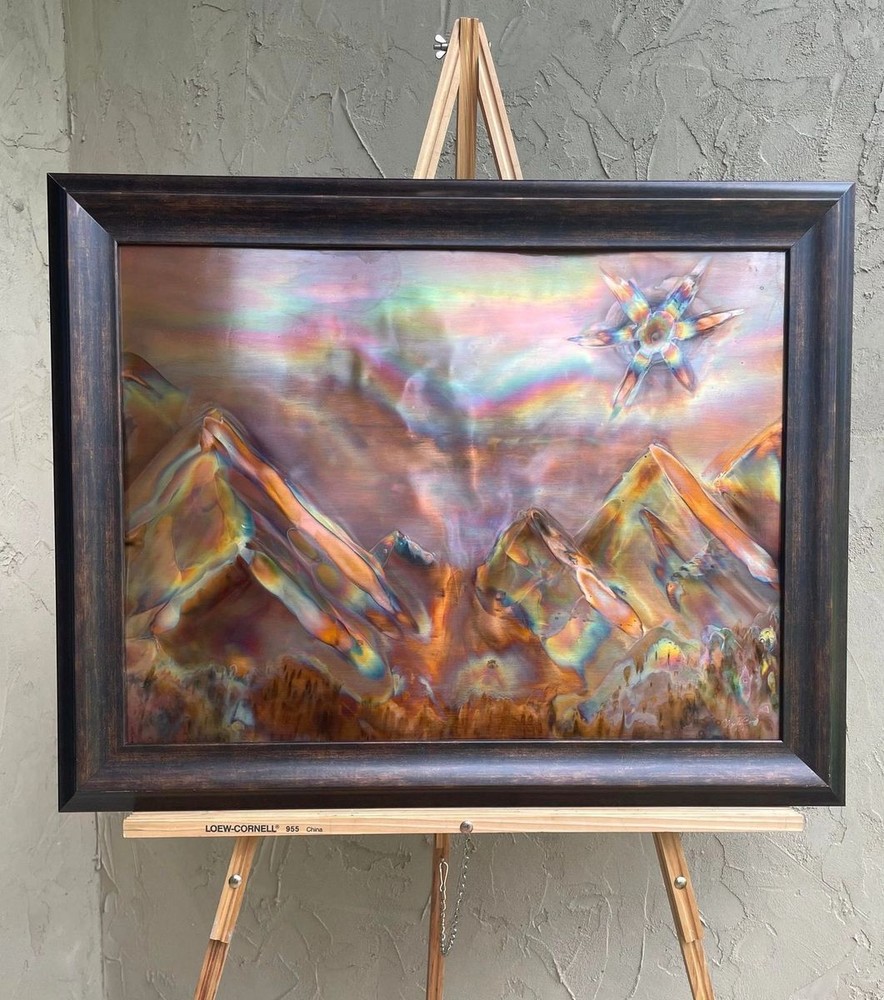 Sunscape Epsilon - Copper flame wall art