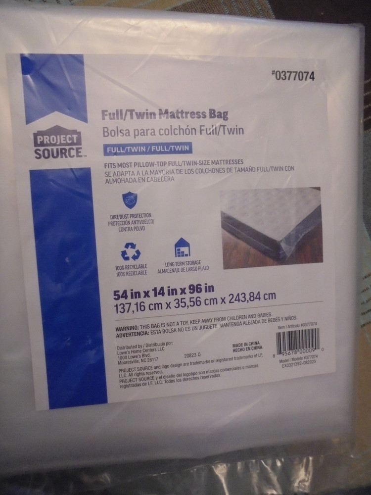 Project Source full/twin mattress bag new in package