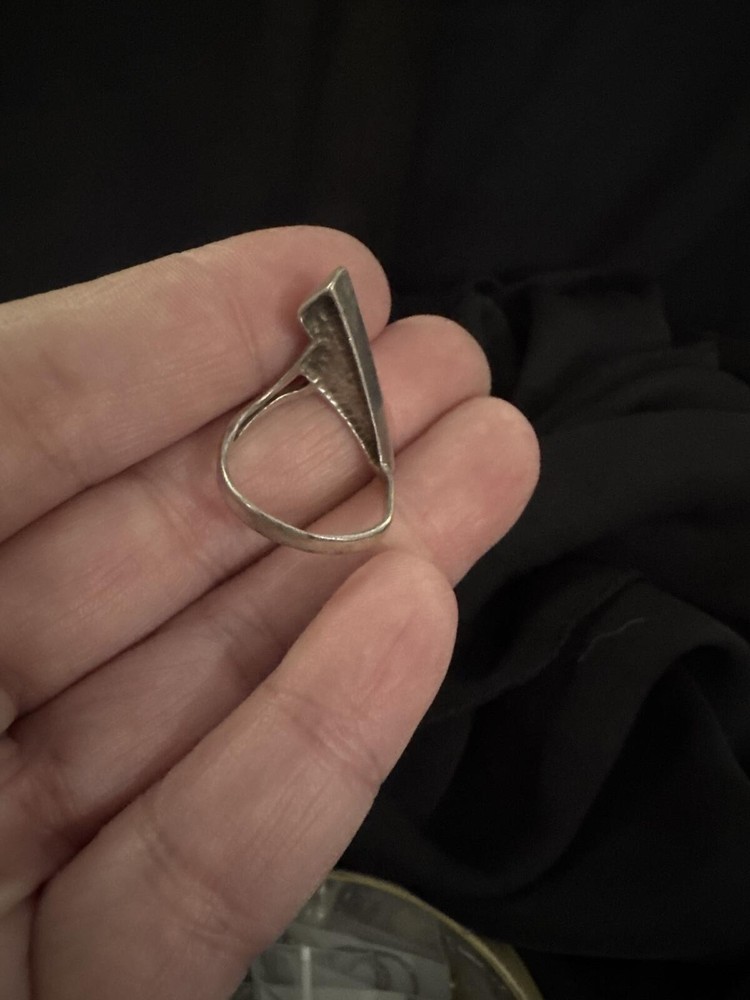 Modern Geometric Silver Tone Ring