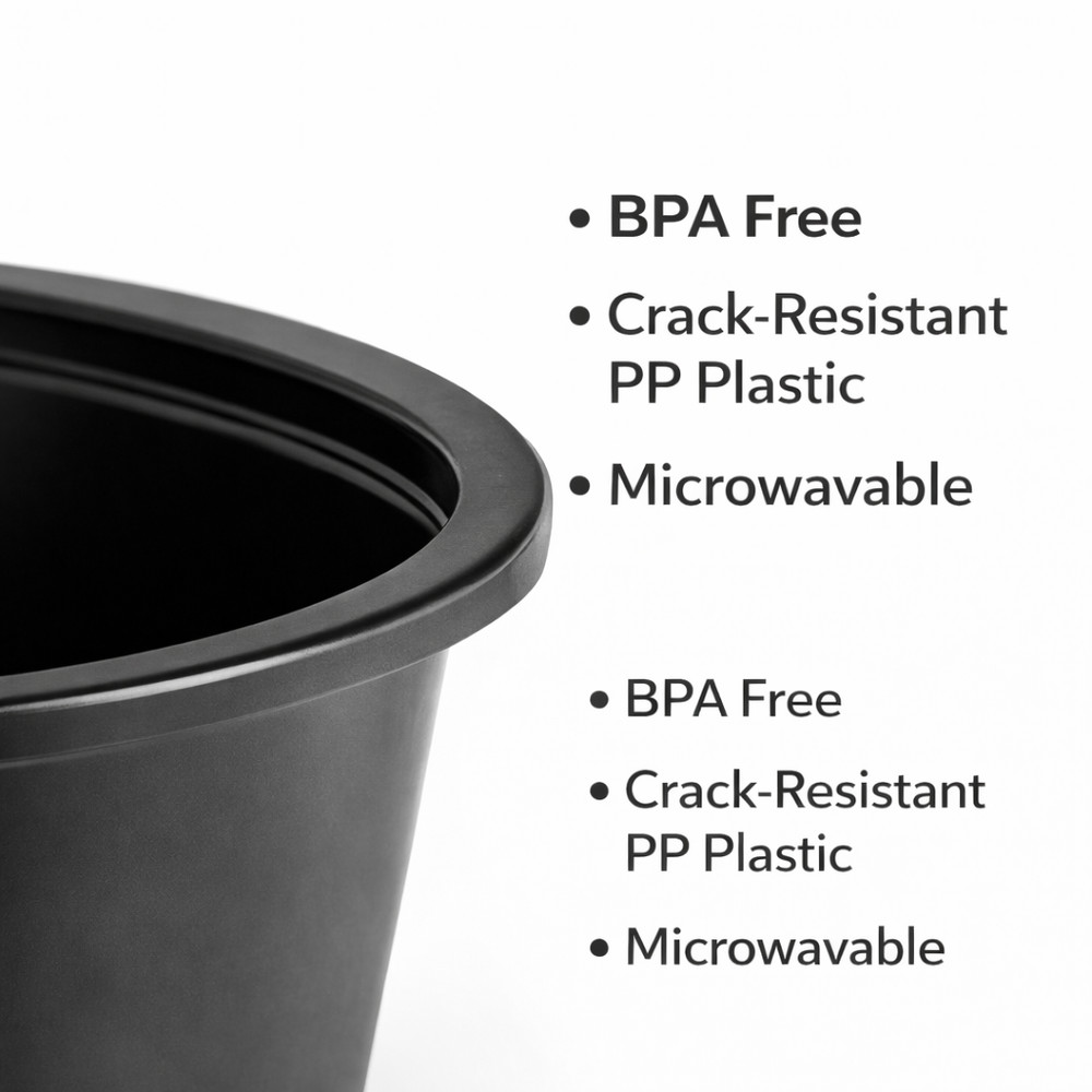 Choice Black Plastic Souffle Cup / Portion Cup - 2 oz. - 2,500/Case