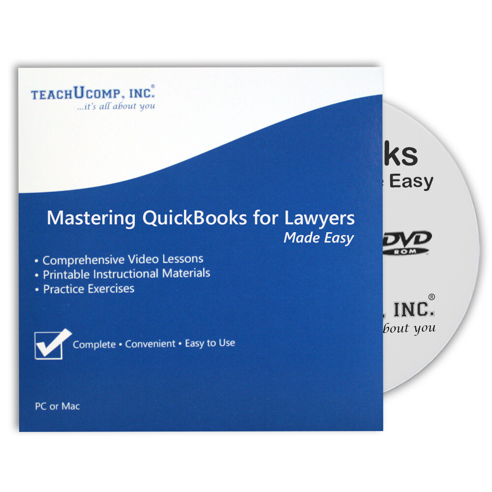 Learn Intuit QUICKBOOKS PRO FOR LAWYERS 2018 Training Tutorial DVD-ROM Course