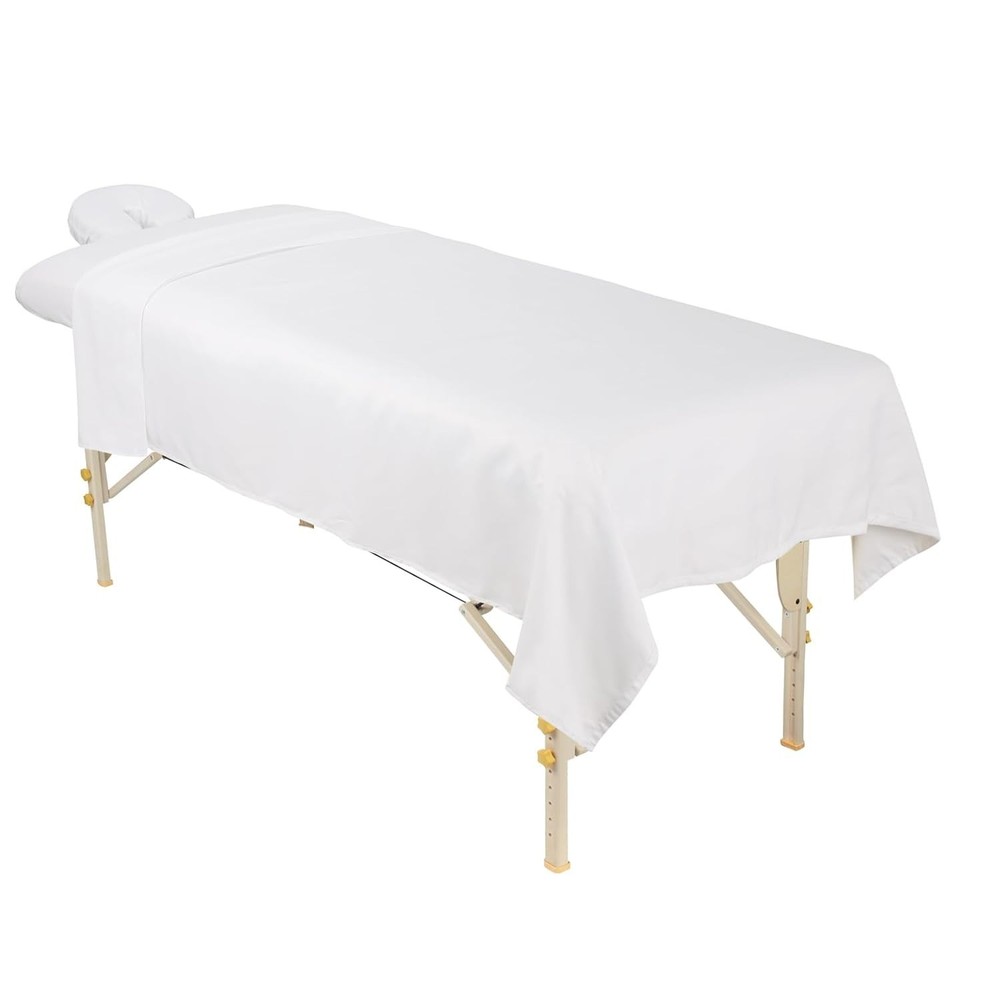 Microfiber Massage Sheet Set 3-Piece White Ultralight Wrinkle Resistant