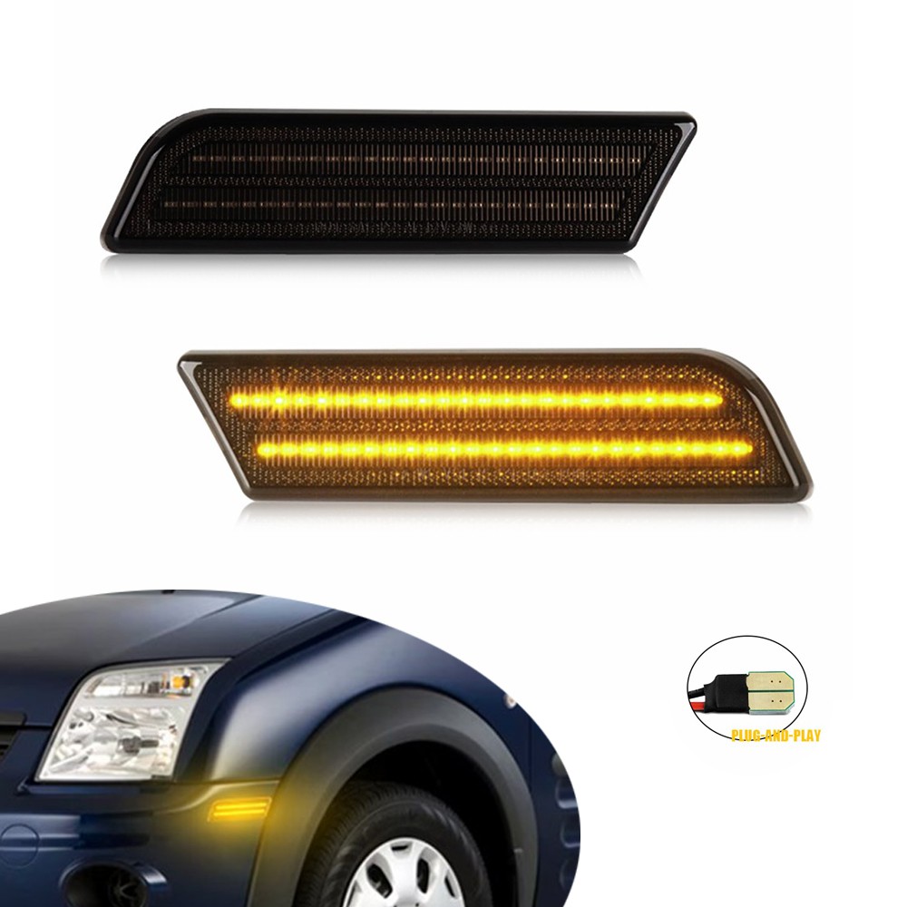 Front Bumper LED Side Marker Light Amber Lamp for 2010-2013 Ford Transit Connect