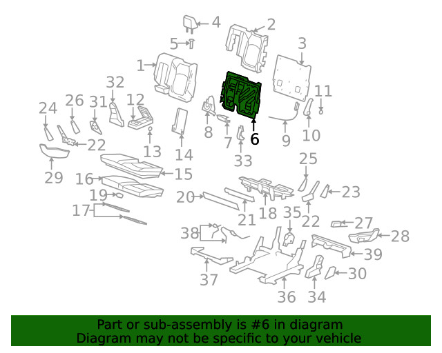 Genuine GM Seat Back Frame 15899395