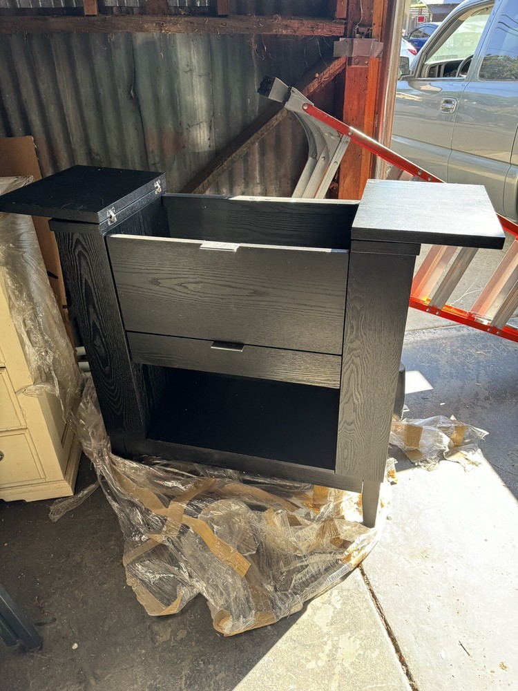 Crate & Barrel Parker Spirits Bar Cabinet (Black)