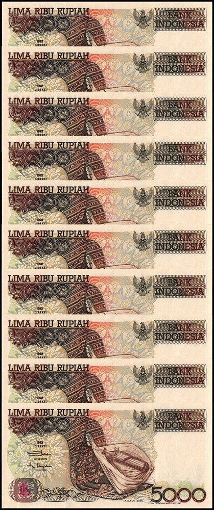 Indonesia 5000 Rupiah, 1997, P-130f, UNC X 10 PCS