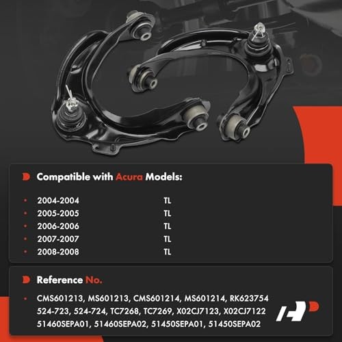 2 x Front Upper Control Arm, with Ball Joint & Bushing, Compatible with Acura