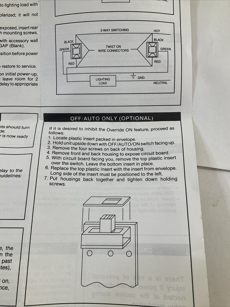 Bryant Infrared Motion Switch MSWS1277