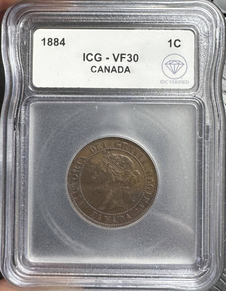 1884 canada Bronze CENT ICG VF-30 IDC VErified