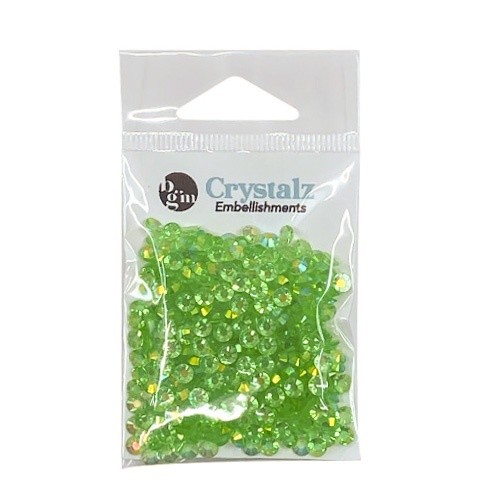 Buttons Galore Crystalz Clear Flat Back Gems-Lime