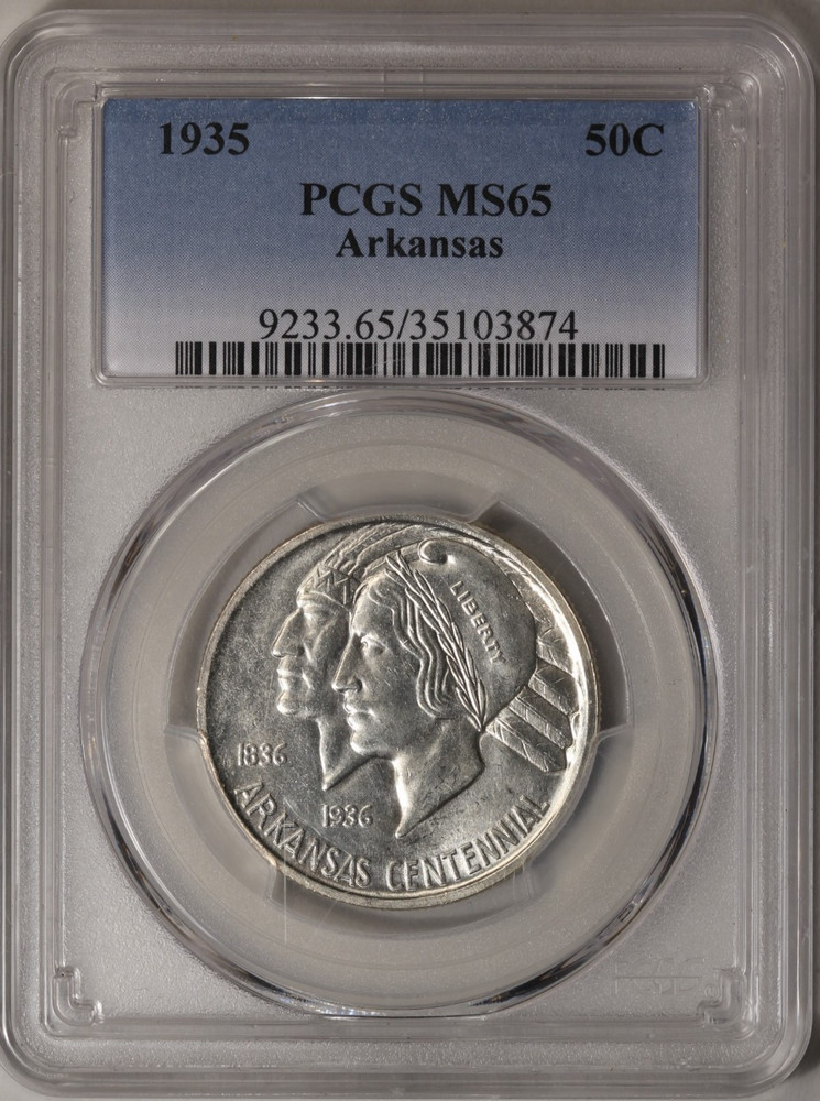 1935 Arkansas Half Dollar Commemorative PCGS MS-65