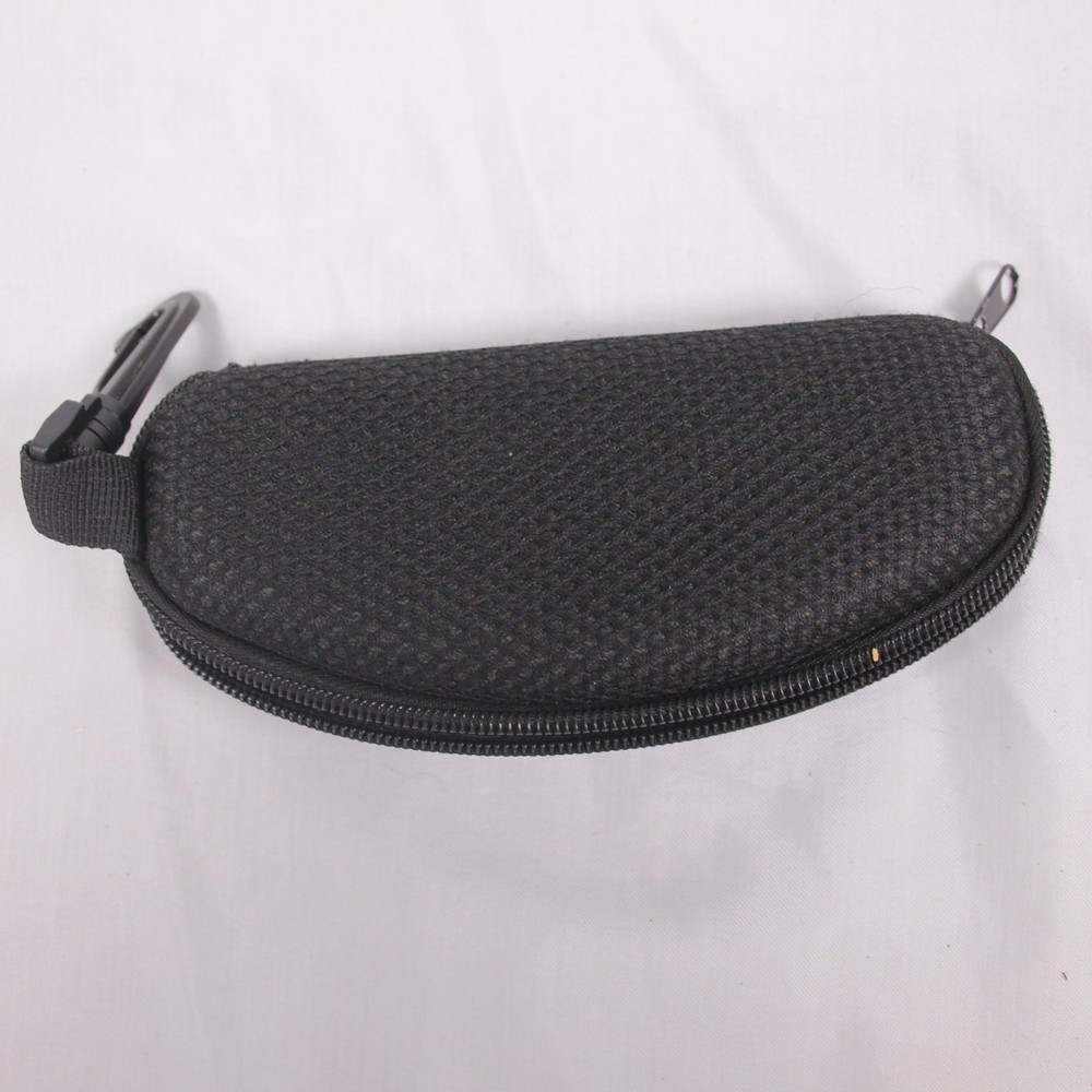 Hawk Hard Shell Zippered Eyeglass Case Black With Clip