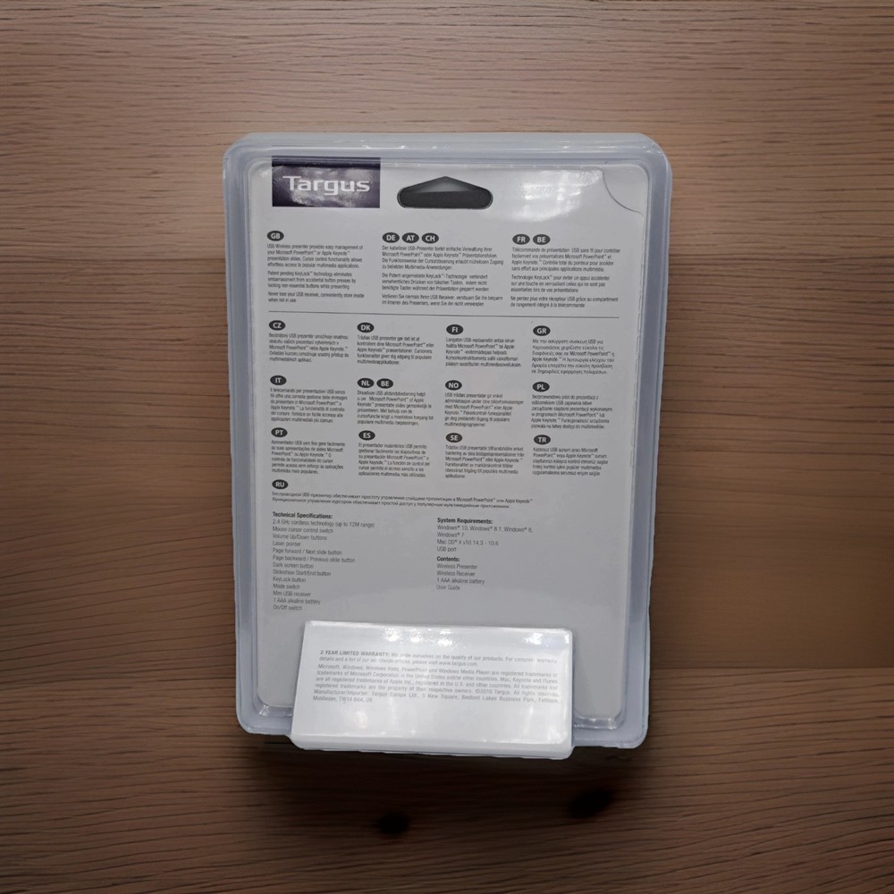 NEW ~ TARGUS WIRELESS PRESENTER LASER Pointer presentation pointer remote PC MAC