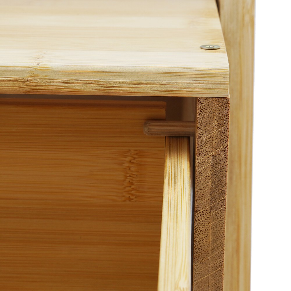 Bamboo Nightstand, End Table with Drawer, Bedside Table Sofa Side for Bedroom