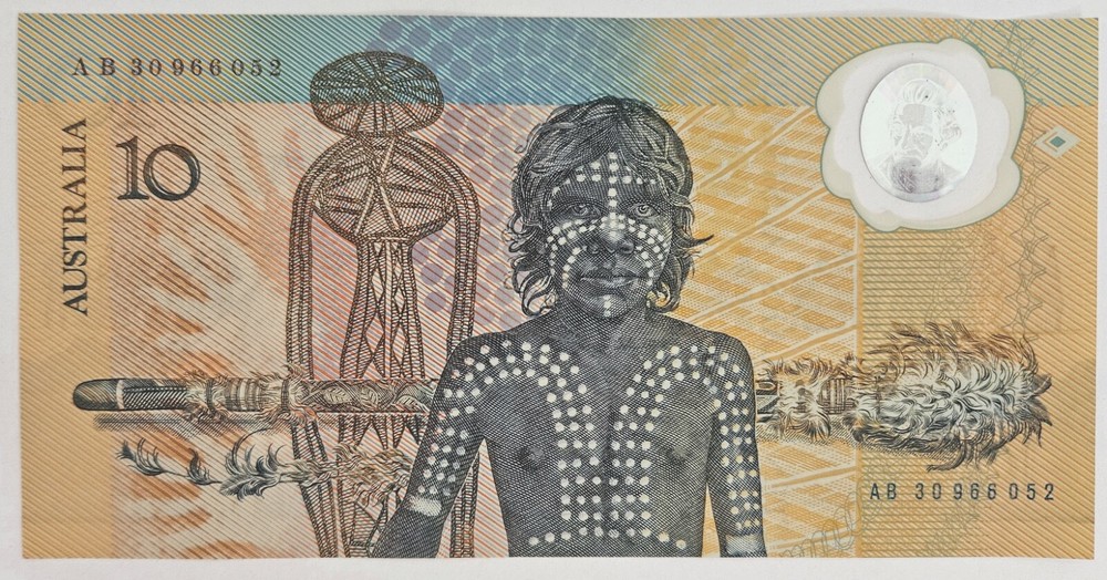 Australia $10 Ten Dollar Bicentennial Polymer Note - First Genera Issue - AB 30