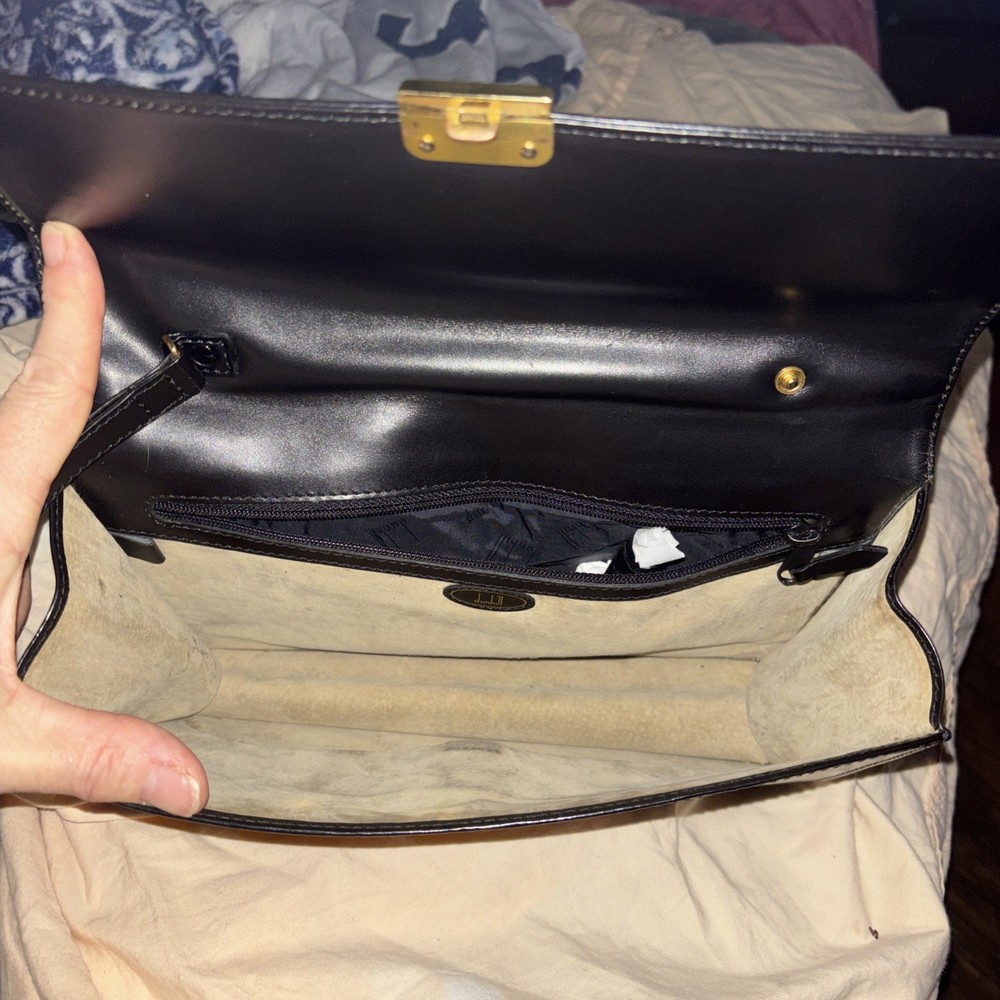 Dunhill Authentic black leather clutch / portfolio bag