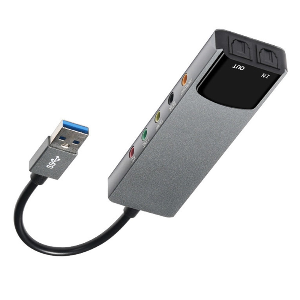 Usb External Multi-Function Sound Card 3 Input Terminals For PC Computer Laptop