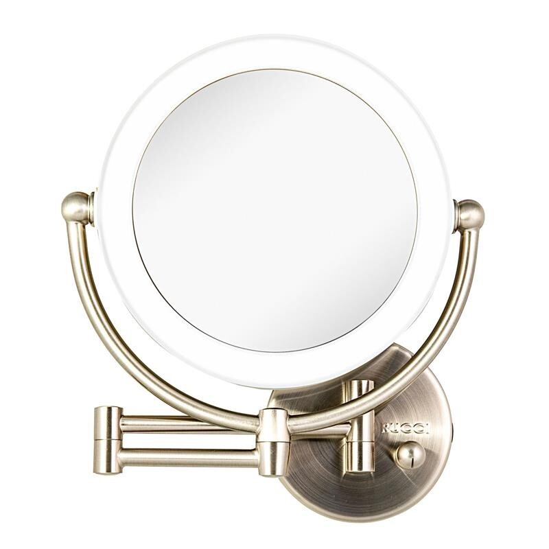 RUCCI LED Wall Mount Magnifying Mirror with Metal Frame