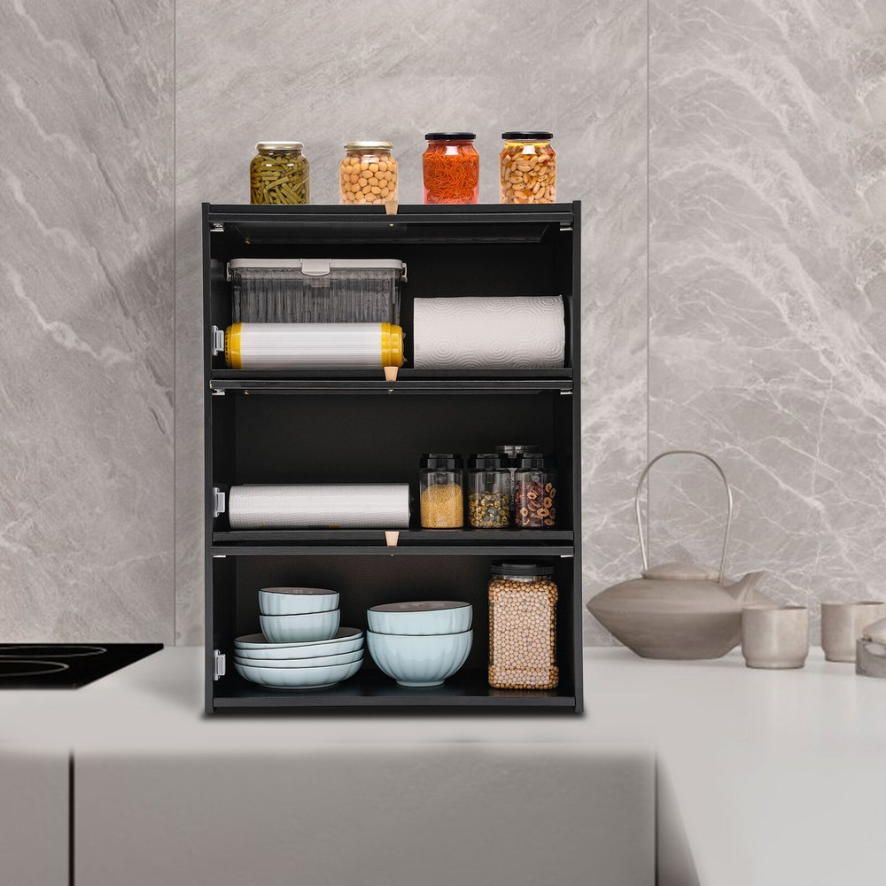 Stylish Black Storage Cabinet – Space-Saving Solution for Home Organization