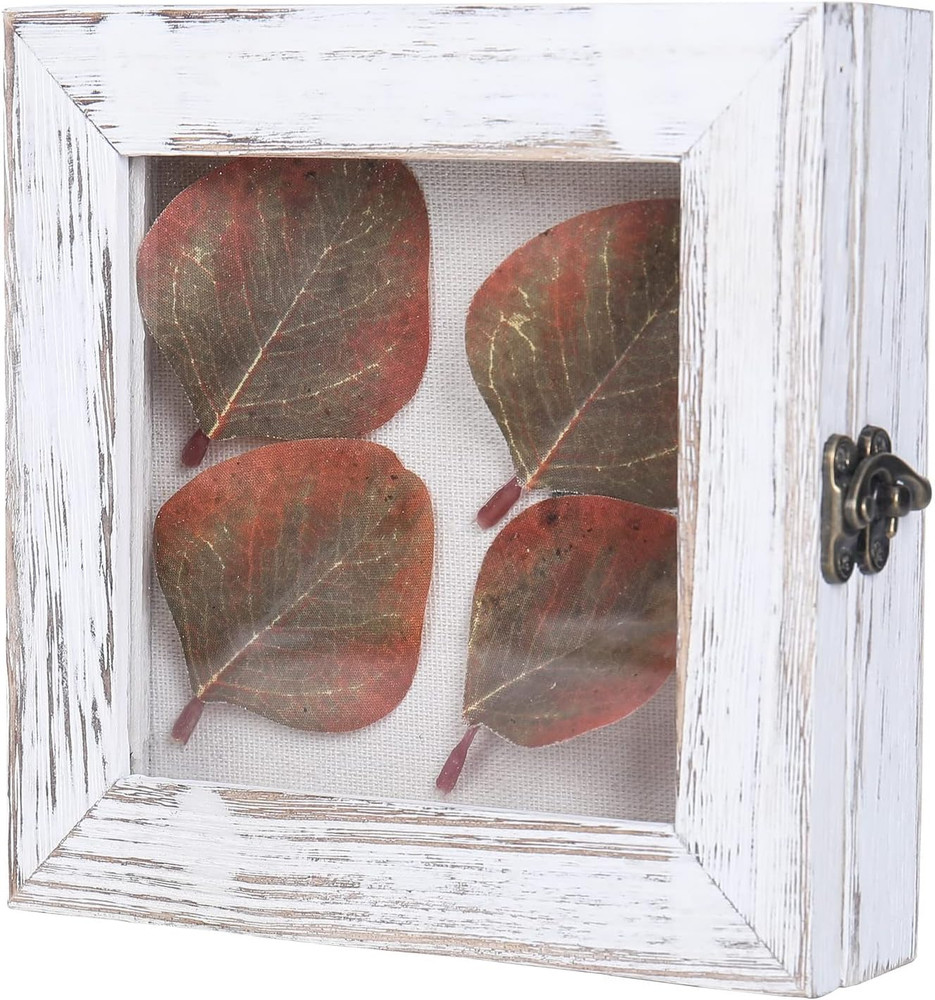 Shadow Box 6X6, Hinged Shadow Boxes Display Cases for Seashell Antique Ticket St