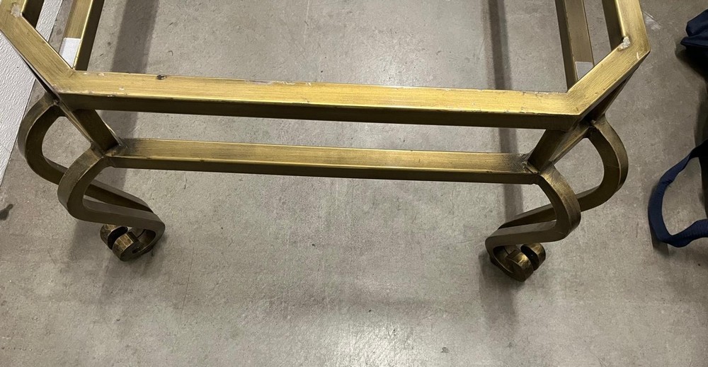 vintage glass top coffee table