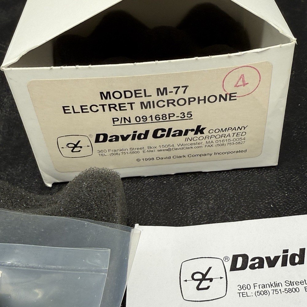 ORIGINAL DAVID CLARK MODEL M-77 ELECTRET MICROPHONE