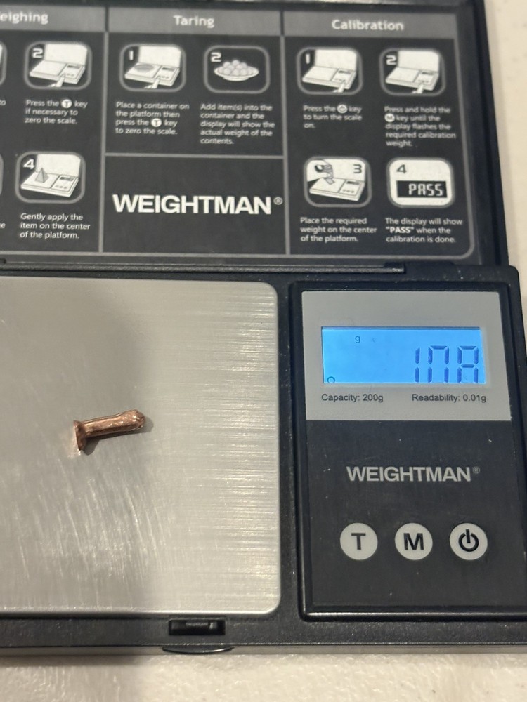 1 gram hand poured copper  🍆