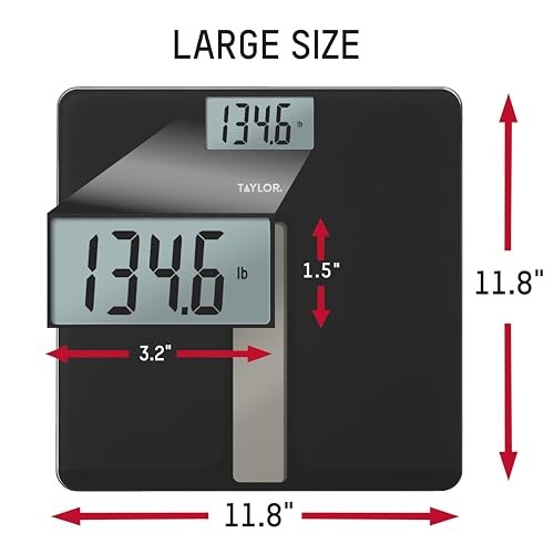 Taylor Light Powered Digital Bath Scale, 400lb, Large Durable Platform