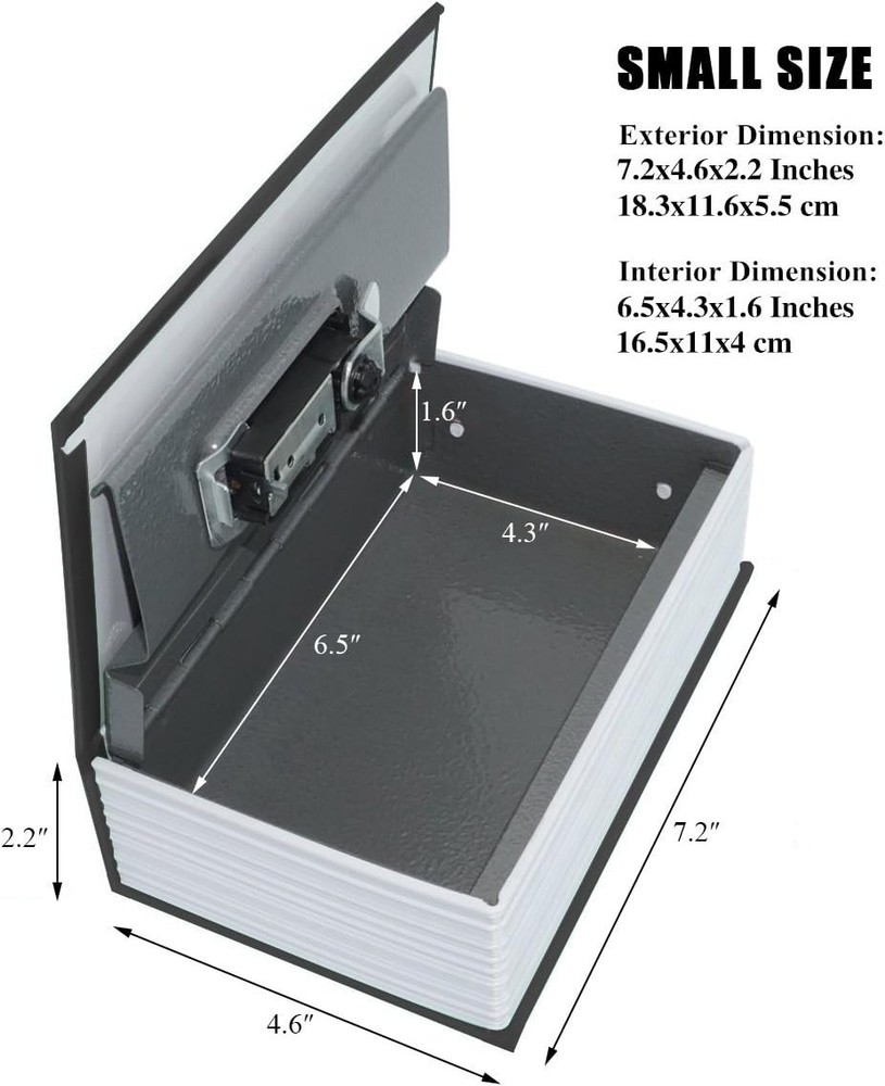 Compact Diversion Book Safe with Upgraded Combination Lock for Hidden Security