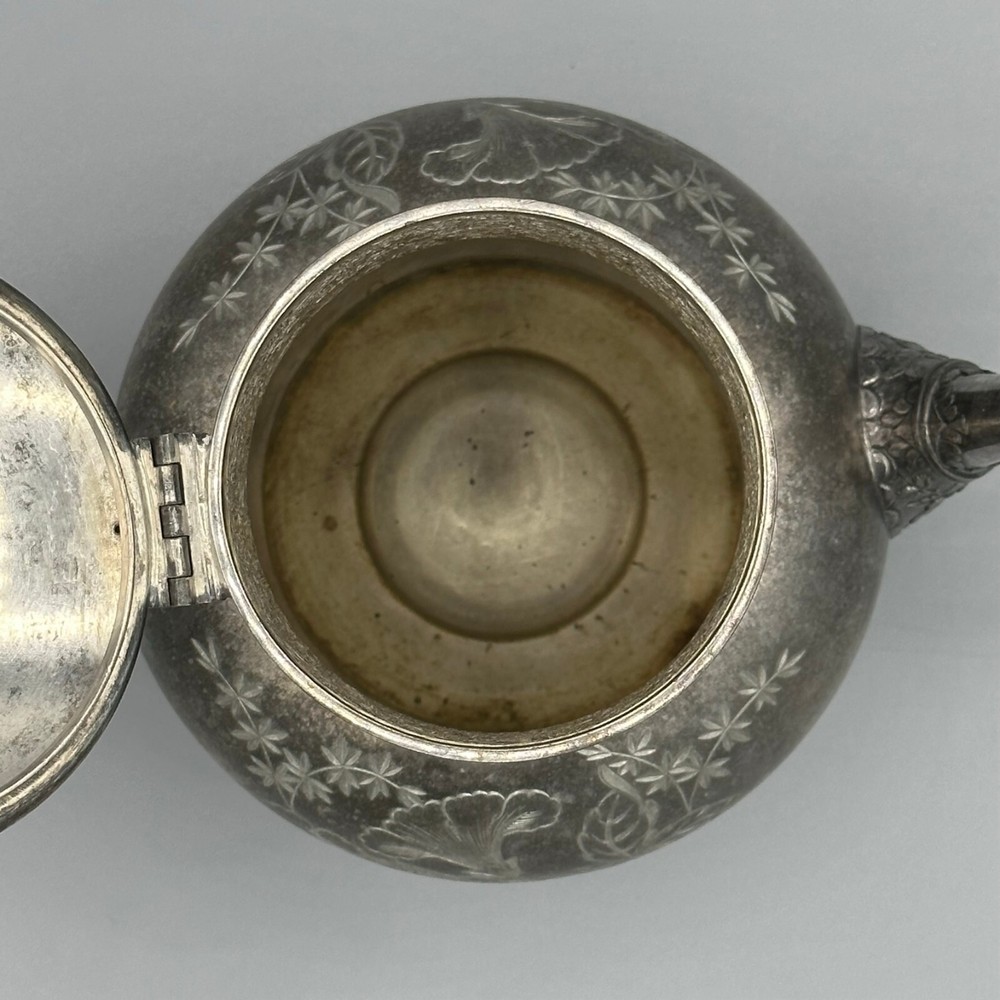 E.G. Webster & Son Floral Silver Plated Teapot