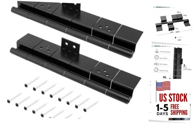 2 Pack Black RV Entry Door Hinge Kit, 6 Leaf Trailer Door Hinges, Replace Part