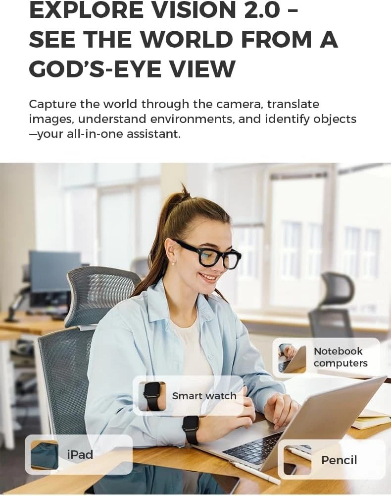 AI Smart Camera Glasses with Video & Camera