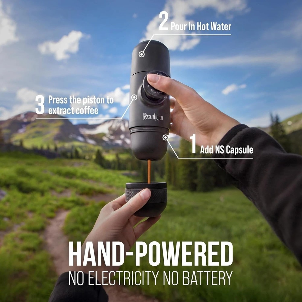 Portable Espresso Machine - No Electricity Required/-