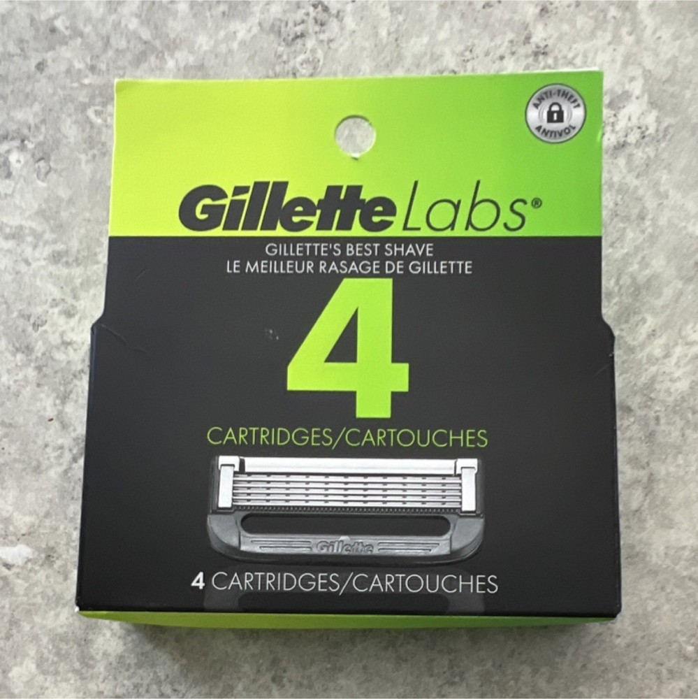 GilletteLabs Razors 5-Blade Stainless Refill Cartridges 4 Pack