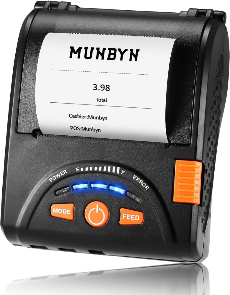 MUNBYN Bluetooth Receipt Mobile Printer, POS, Portable for Android/Windows, 58mm