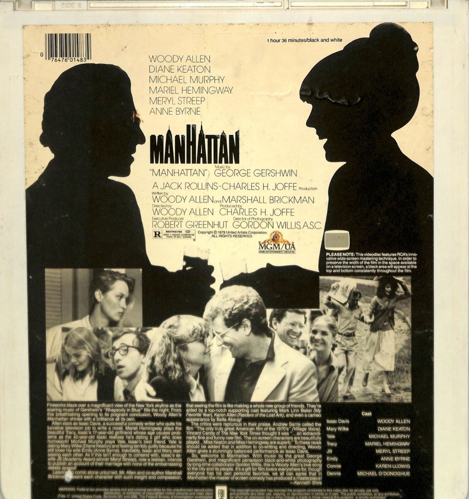 Manhattan (1979) Vintage CED Videodisc