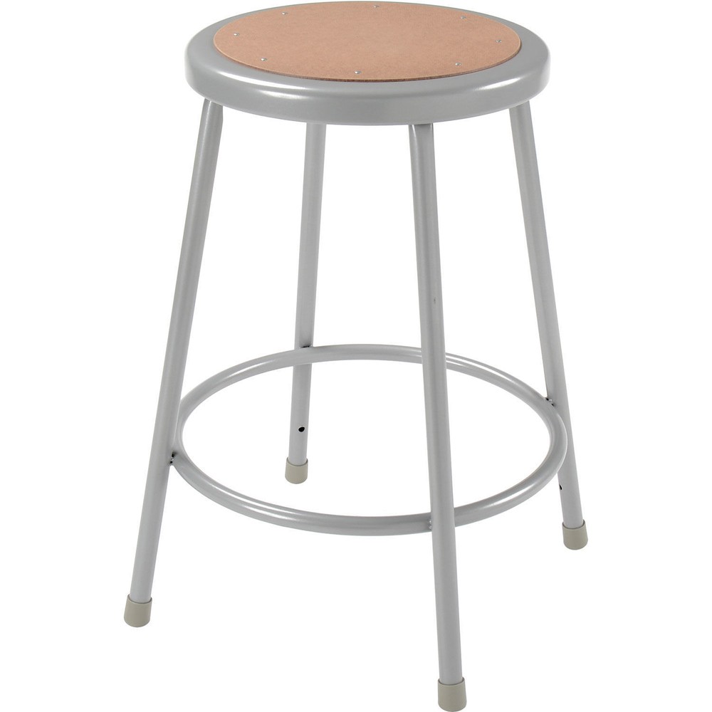 24"H Hardboard Stool Gray Armless Backless 2/Pk