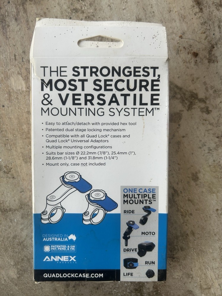 Quad Lock Motorcycle Handlebar Mount New In Box