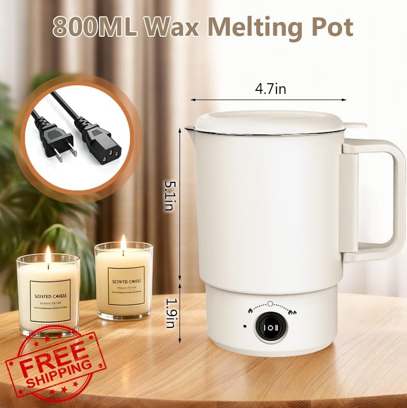 didforu 800ML Wax Melter Kit, Thermometer, Adjustable Temp, Candle Making