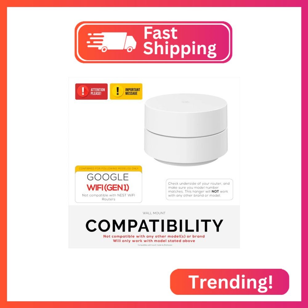 Screwless Wall & Ceiling Mount for Google WiFi Home Mesh System Holder, No Tools