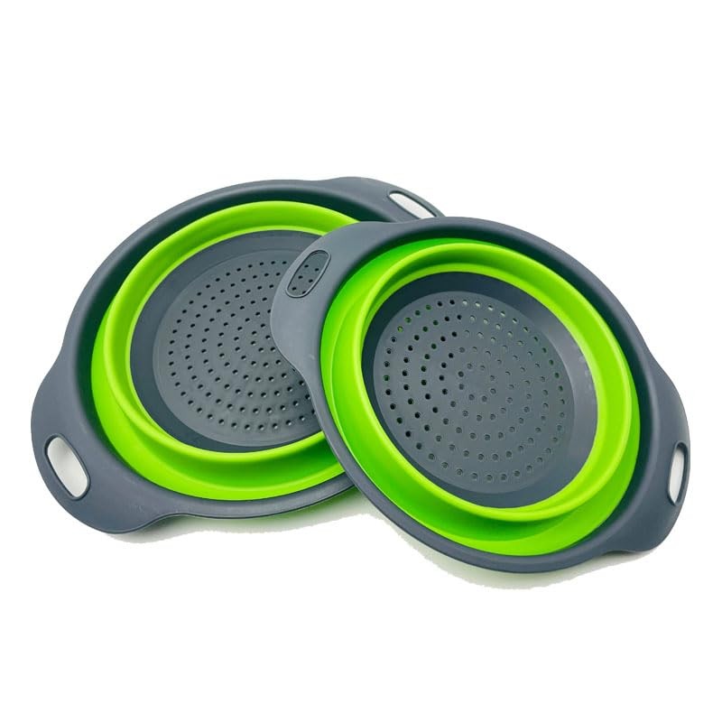 Pack of 2 Foldable Pasta Strainers, Foldable Kitchen Colander for Draining Fr...