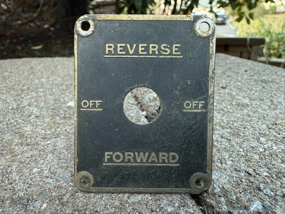 Vintage Brass Badge w/ Reverse & Forward